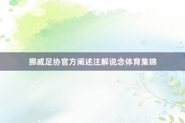 挪威足协官方阐述注解说念体育集锦