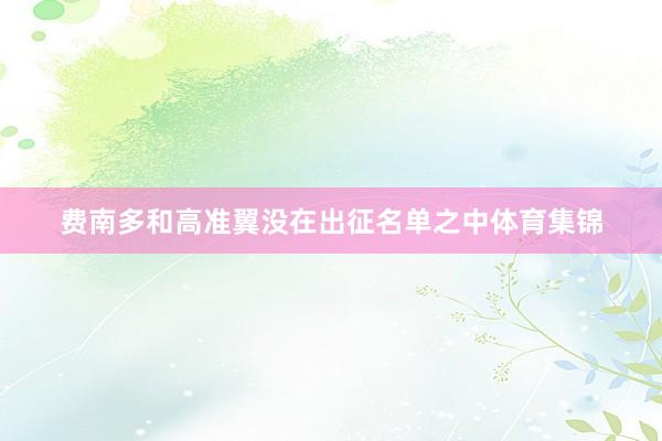 费南多和高准翼没在出征名单之中体育集锦