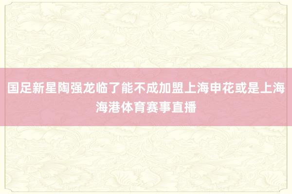 国足新星陶强龙临了能不成加盟上海申花或是上海海港体育赛事直播