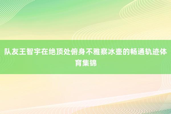 队友王智宇在绝顶处俯身不雅察冰壶的畅通轨迹体育集锦