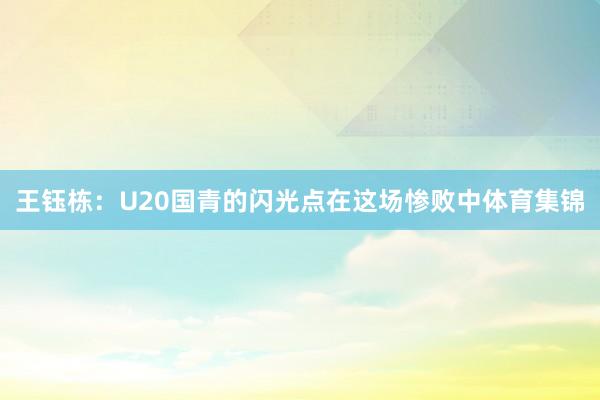 王钰栋:U20国青的闪光点在这场惨败中体育集锦