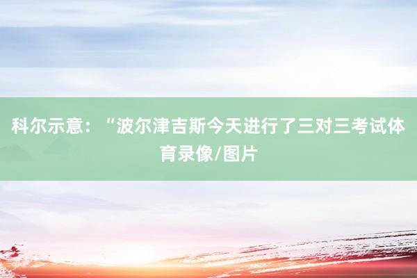 科尔示意：“波尔津吉斯今天进行了三对三考试体育录像/图片