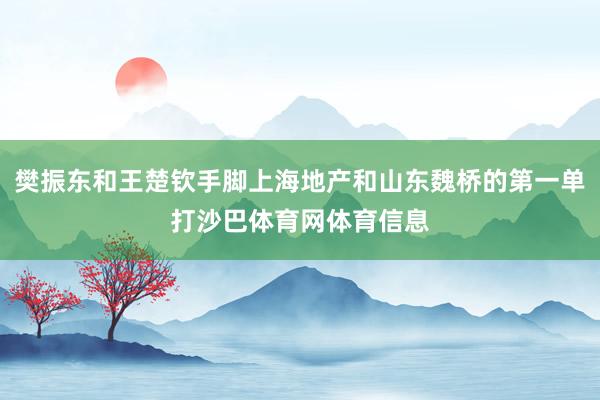樊振东和王楚钦手脚上海地产和山东魏桥的第一单打沙巴体育网体育信息