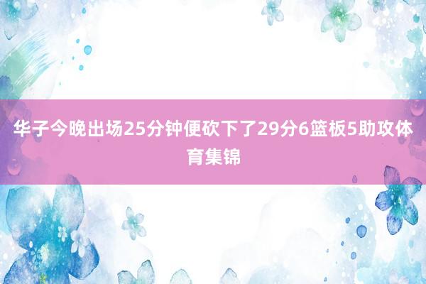华子今晚出场25分钟便砍下了29分6篮板5助攻体育集锦