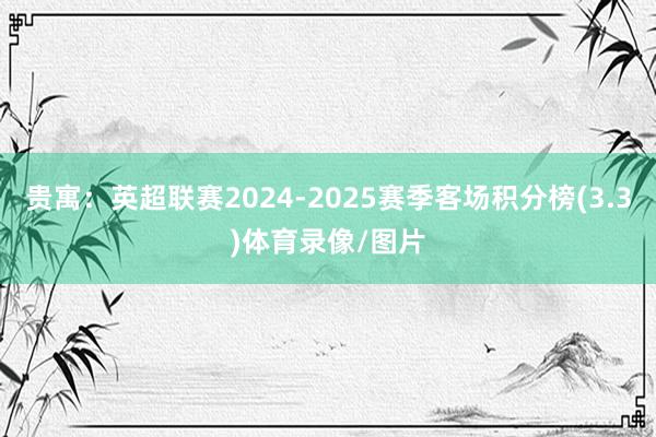 贵寓：英超联赛2024-2025赛季客场积分榜(3.3)体育录像/图片