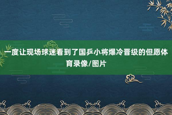 一度让现场球迷看到了国乒小将爆冷晋级的但愿体育录像/图片