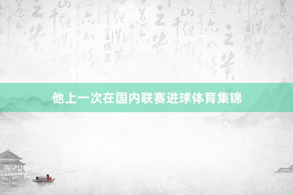 他上一次在国内联赛进球体育集锦