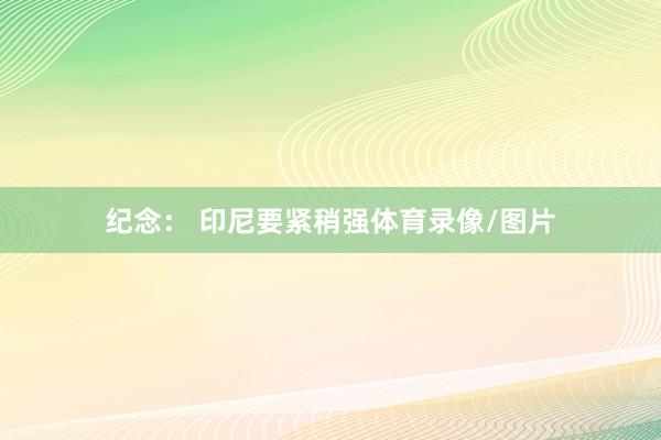 纪念： 印尼要紧稍强体育录像/图片