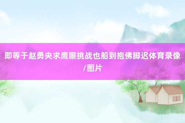 即等于赵勇央求鹰眼挑战也船到抱佛脚迟体育录像/图片
