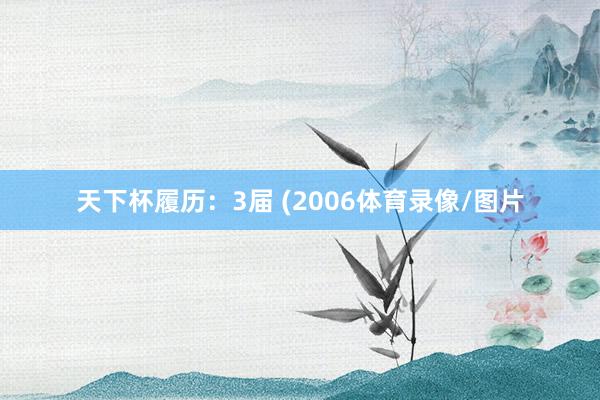 天下杯履历:3届 (2006体育录像/图片